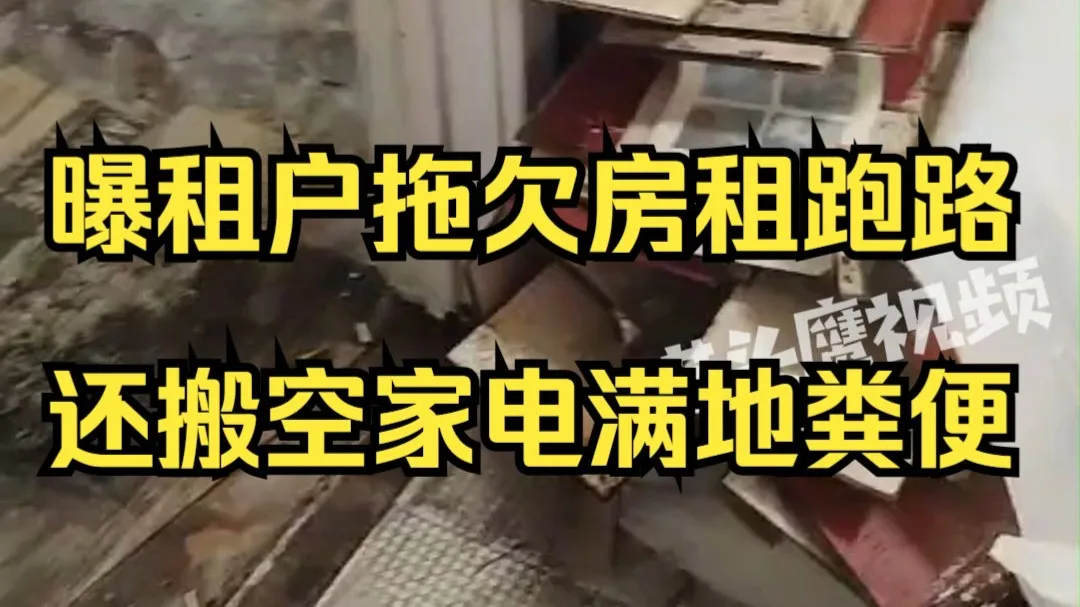 曝租户拖欠房租跑路还搬空家电满地粪便,房东:屋内全是排泄物,保洁都不干