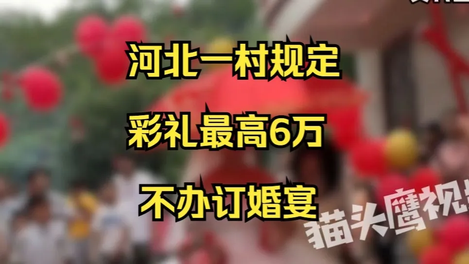河北一村规定彩礼最高6万不办订婚宴,违者取消评优资格公示通报